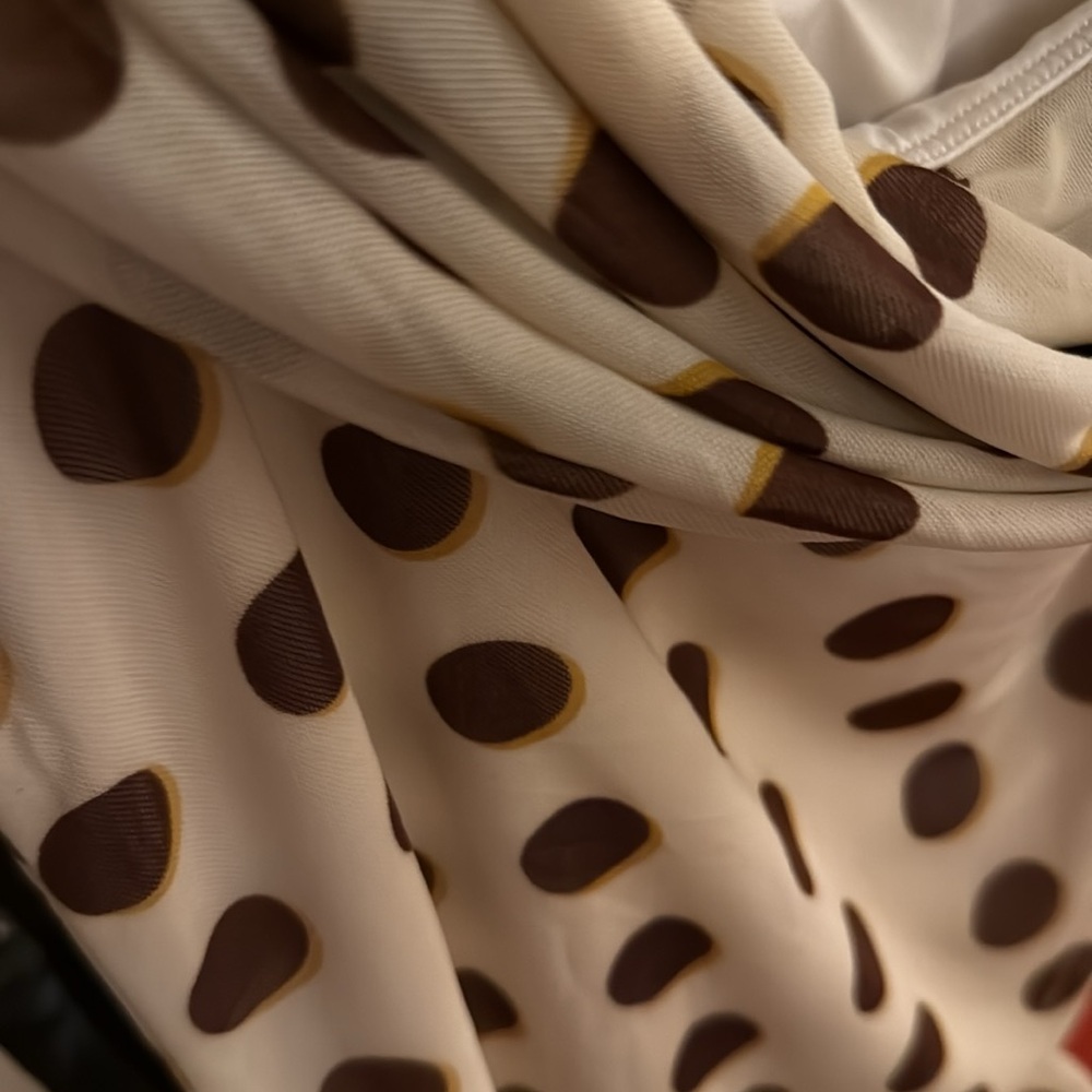 Anthropologie AFRM Violetta Mesh Dress brown polka dot Size large net - Picture 6 of 6